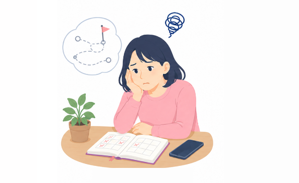 物事を継続できないのイメージ