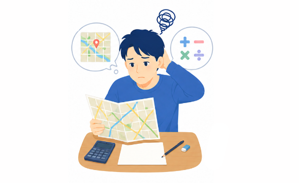 地図が読めない、計算が苦手、不器用さがあるのイメージ